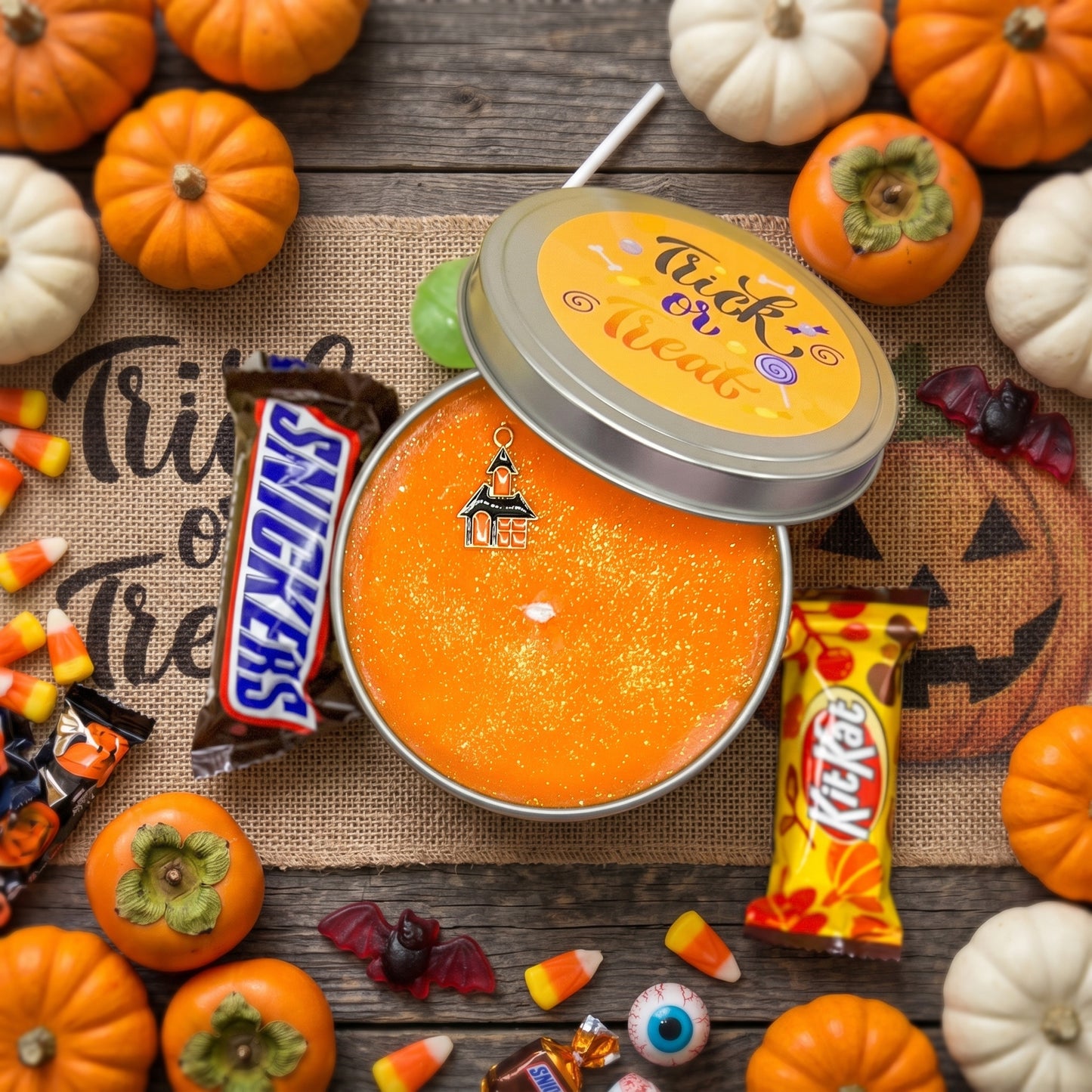 Trick or Treat Soy Wax Candle-Pumpkin, persimmon, and oranges
