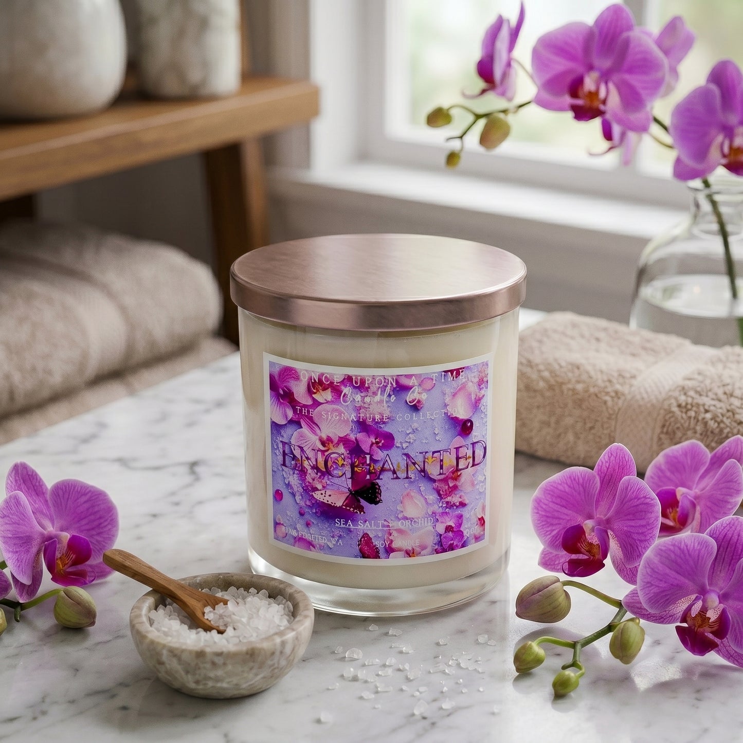 Enchanted Soy Wax Candle-Sea Salt & Orchid