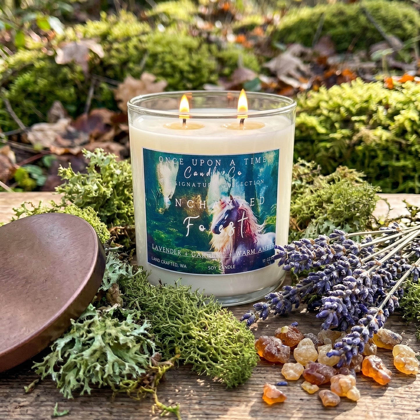 Enchanted Forest Soy Wax candle-Lavender & Oakmoss