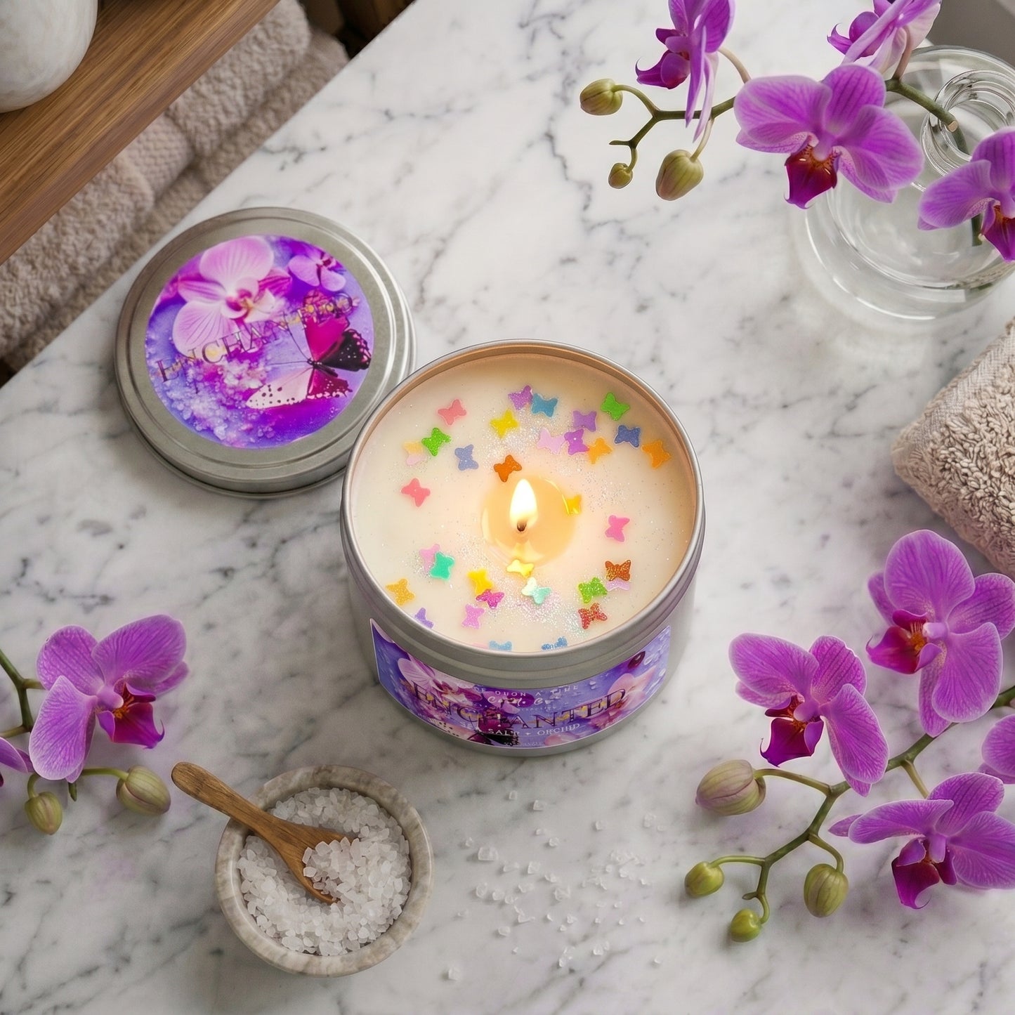Enchanted Soy Wax Candle-Sea Salt & Orchid