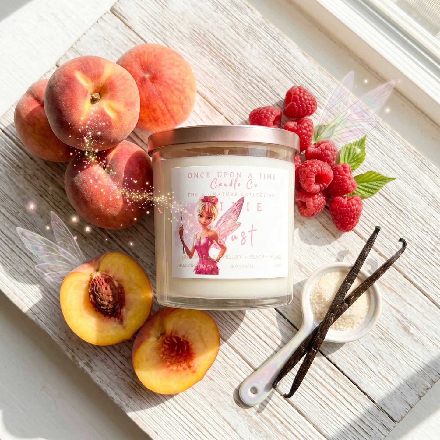 Pixie Dust Soy Wax Candle-Peach & Coconut