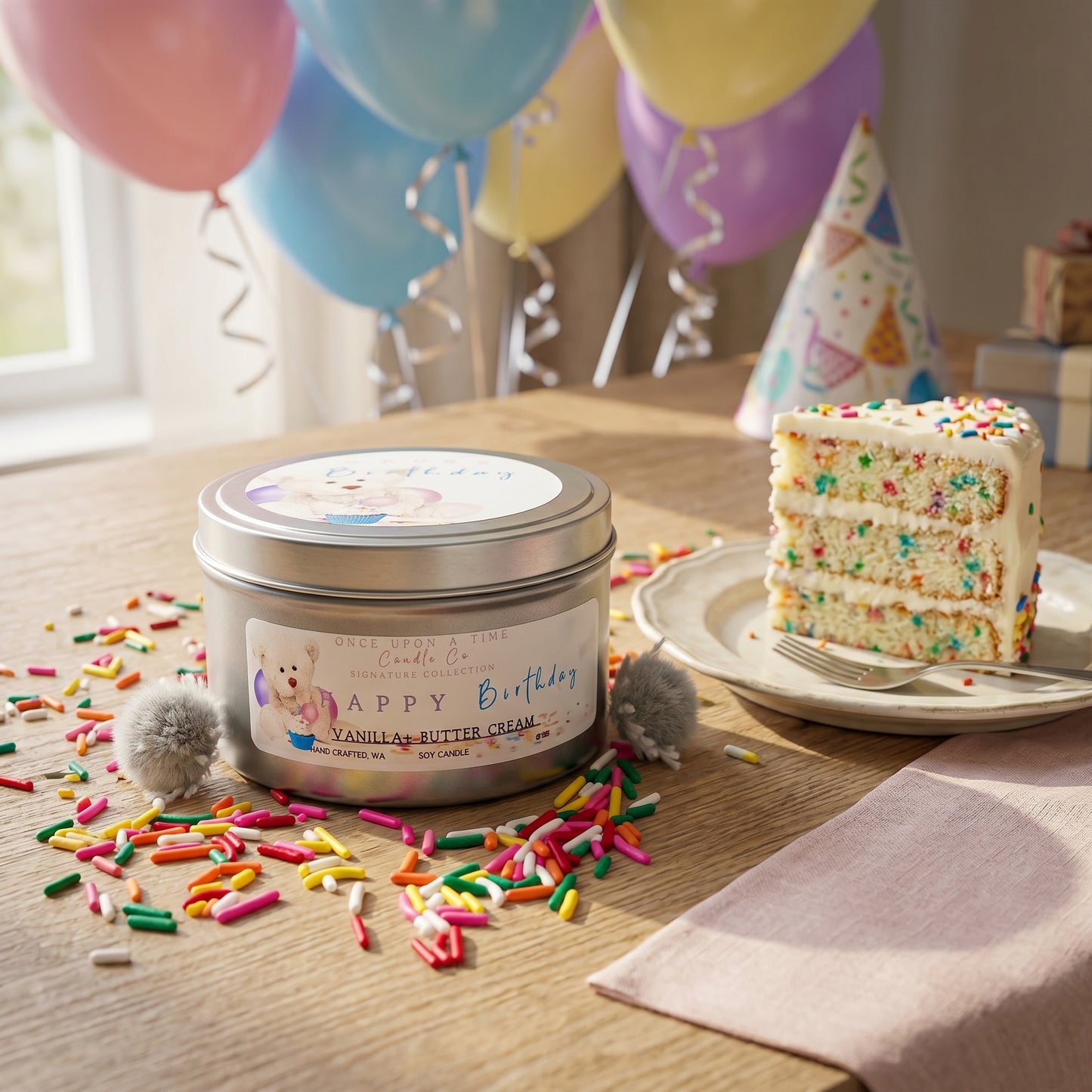 Birthday Cake, Happy Birthday Soy wax Candle. Birthday gift.