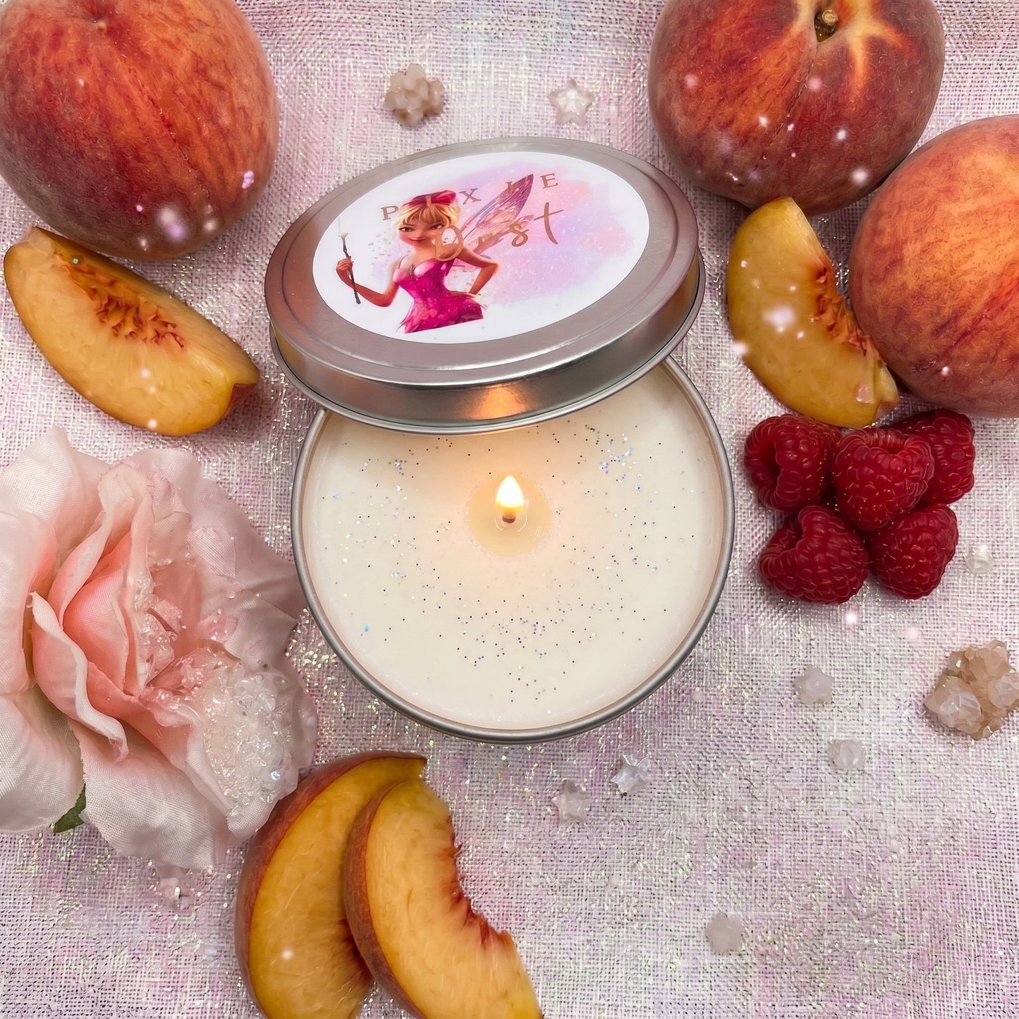 Pixie Dust Soy Wax Candle-Peach & Coconut