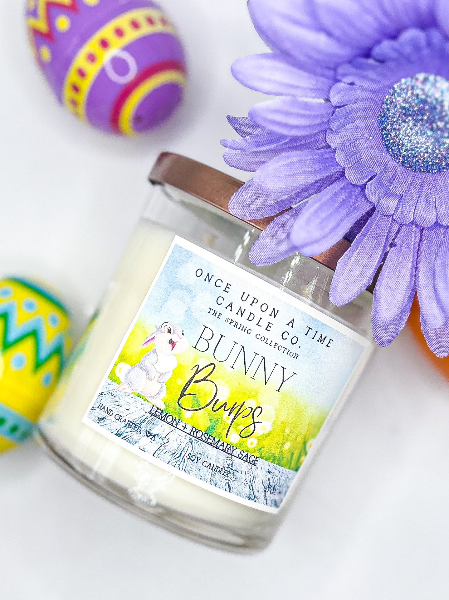 Bunny Burps-Lemon & Rosemary Soy Wax candle