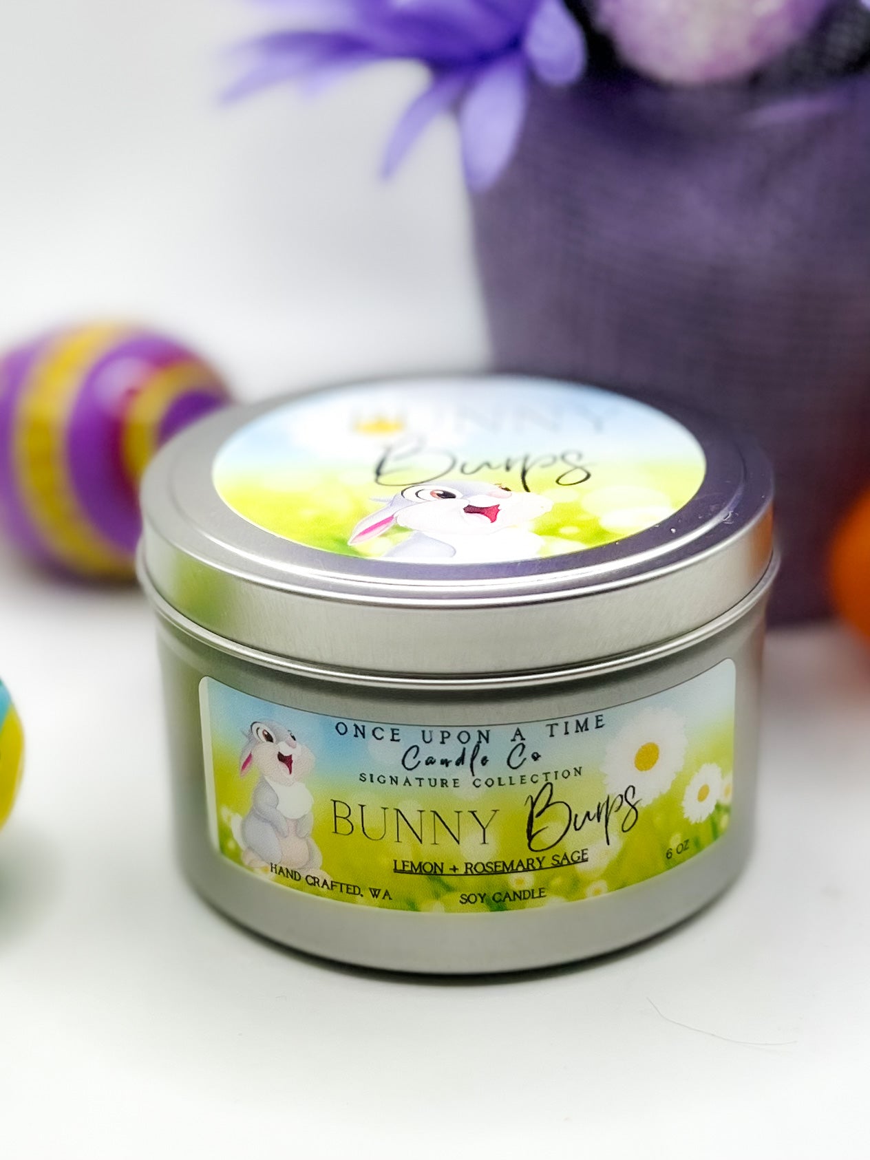 Bunny Burps-Lemon & Rosemary Soy Wax candle