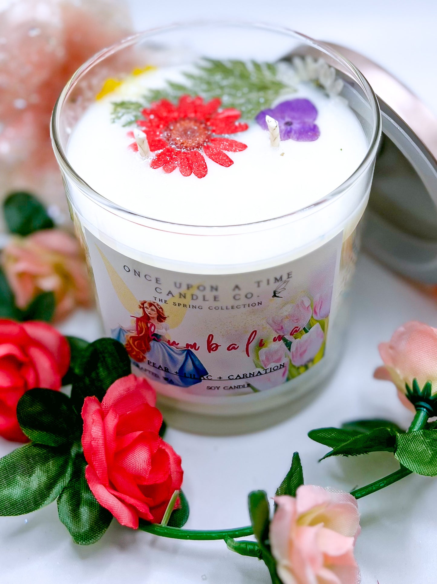 Thumbalina, Flower Fairy Princess Soy Wax Candle-Pear, Lilac, & Carnation