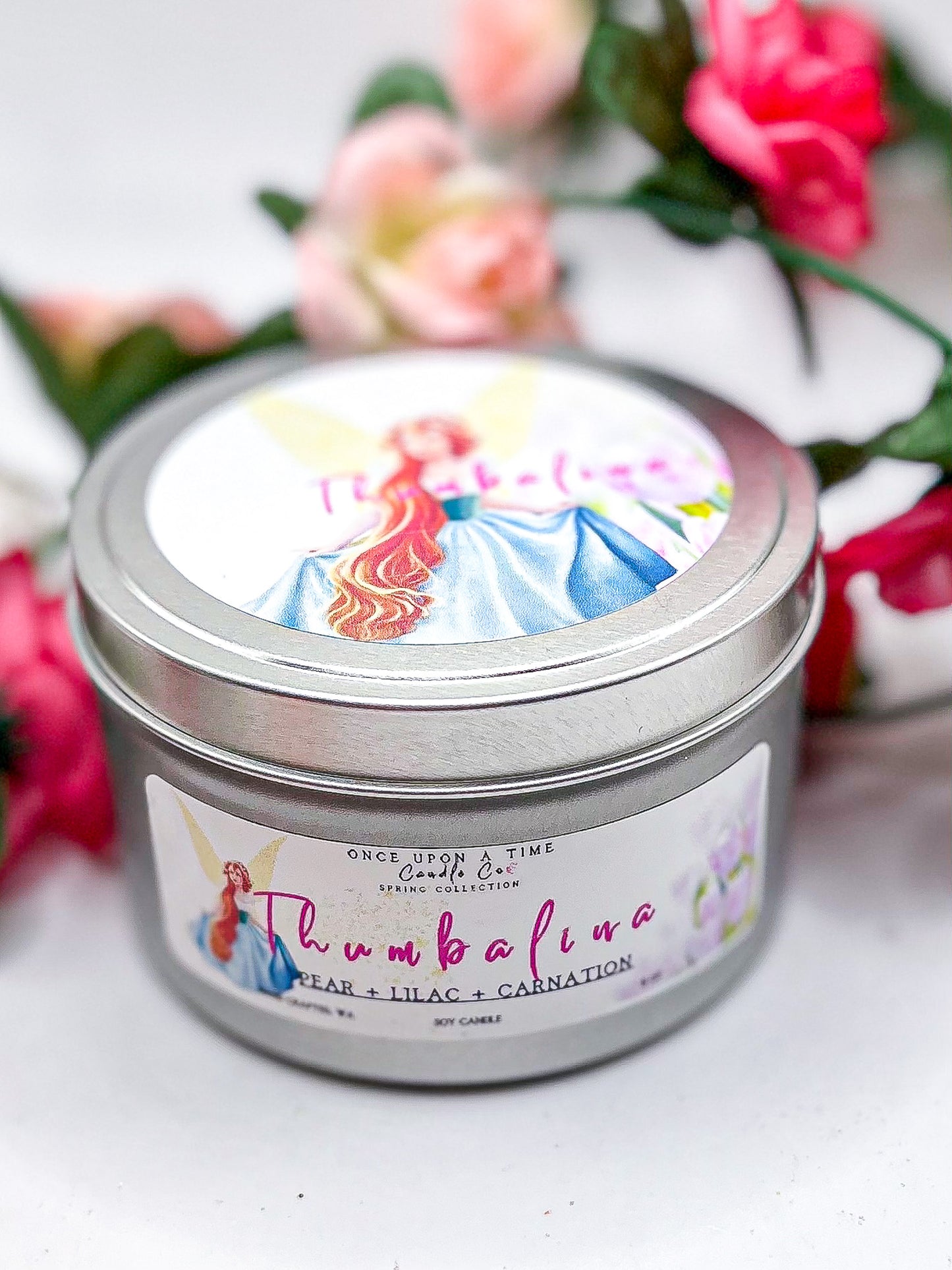 Thumbalina, Flower Fairy Princess Soy Wax Candle-Pear, Lilac, & Carnation