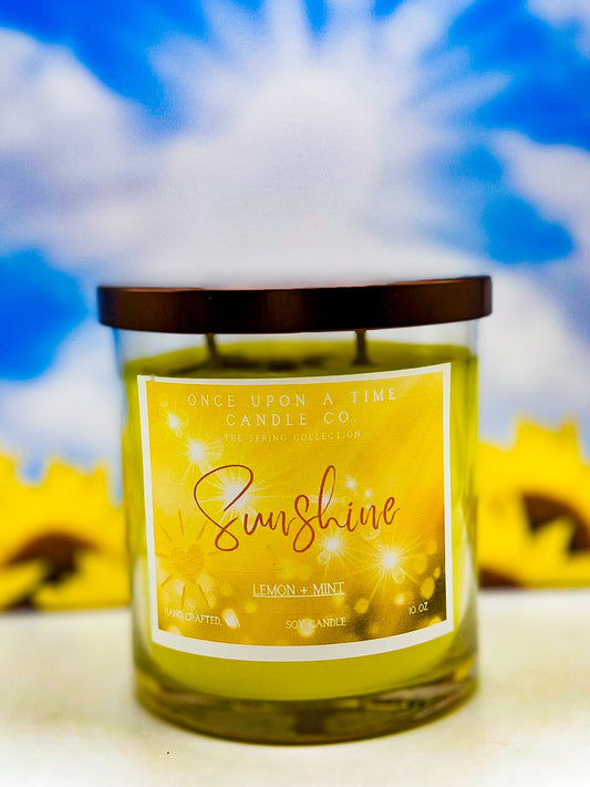 Sunshine Soy Wax Candle--Lemon & Mint