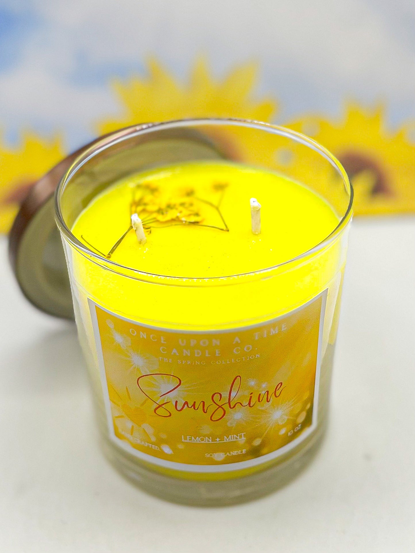 Sunshine Soy Wax Candle--Lemon & Mint