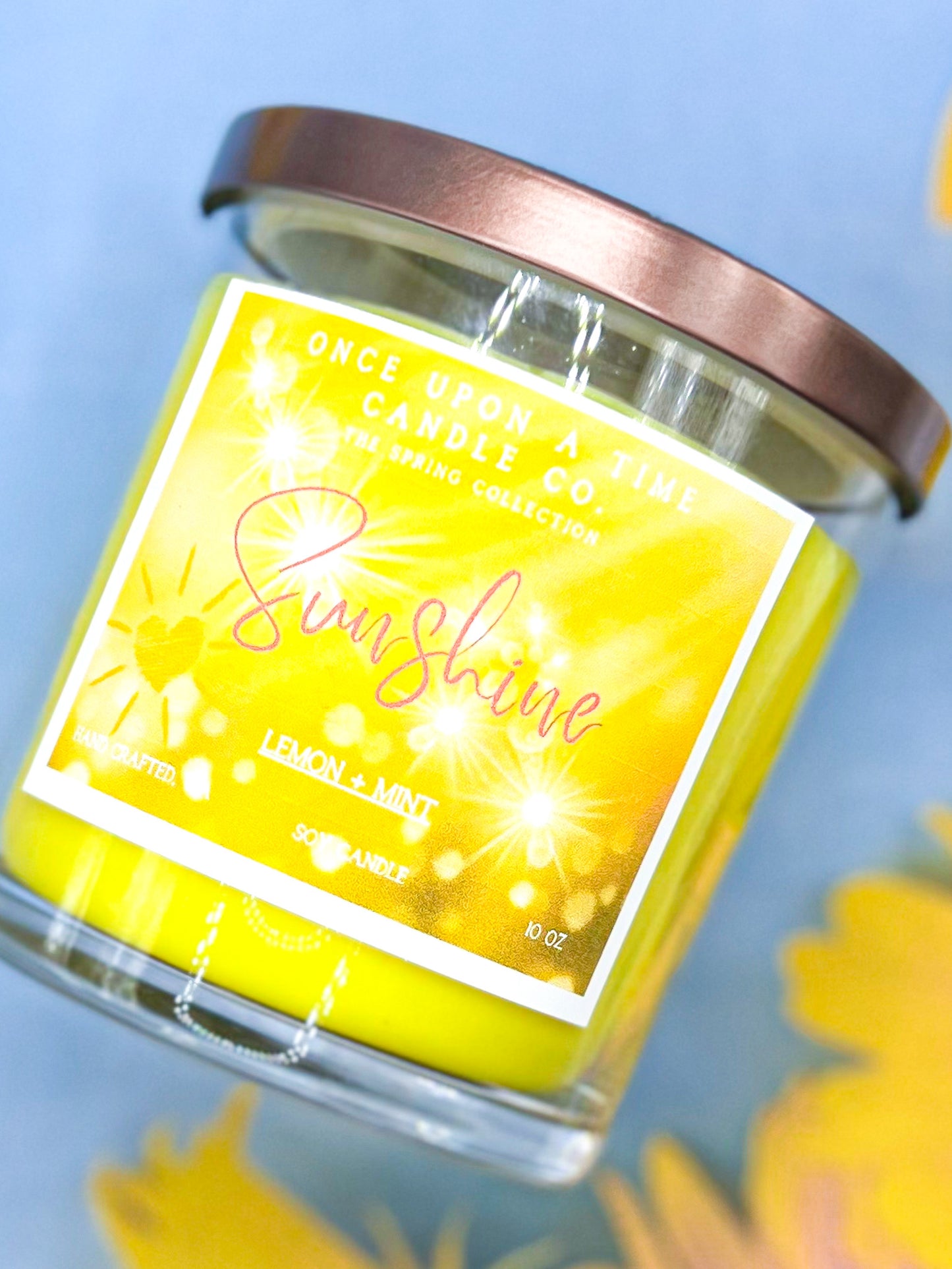 Sunshine Soy Wax Candle--Lemon & Mint