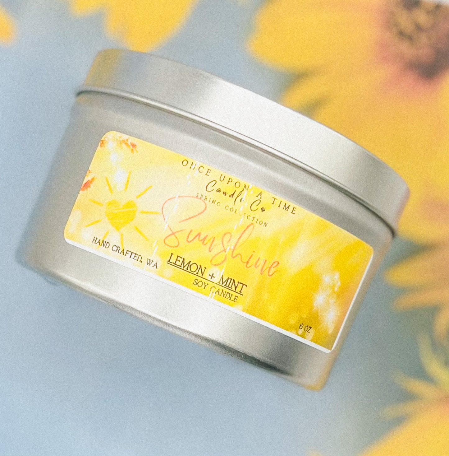 Sunshine Soy Wax Candle--Lemon & Mint