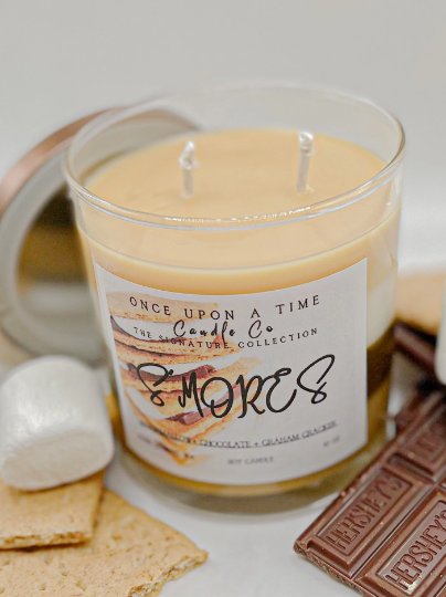 S'mores Soy Wax Candle-Chocolate, Marshmallow & Graham Cracker