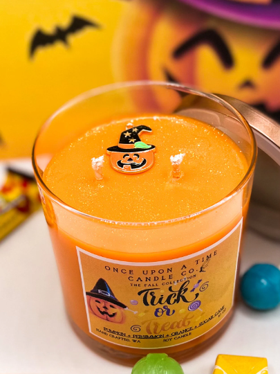 Trick or Treat Soy Wax Candle-Pumpkin, persimmon, and oranges