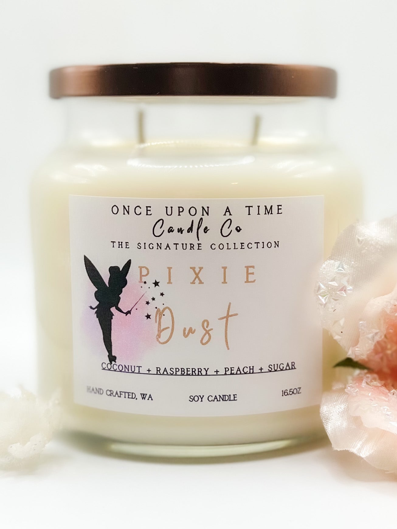 Pixie Dust Soy Wax Candle-Peach & Coconut